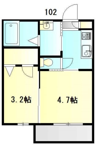 釜石市定内町のアパートの間取りです。