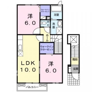 甲子町のアパートの間取り図です。