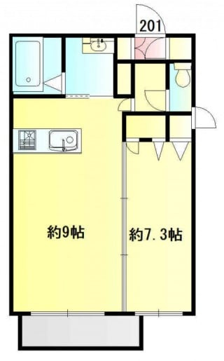 釜石市野田町のアパートの間取りです。