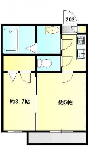 釜石市小佐野町のアパートの間取りです。